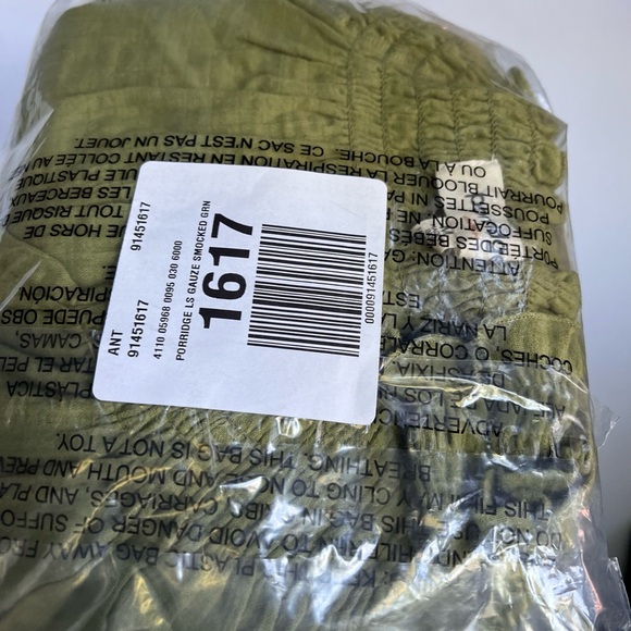 NWT Anthropologie Porridge Long-Sleeve Gauze Smocked Top M - Picture 9 of 12